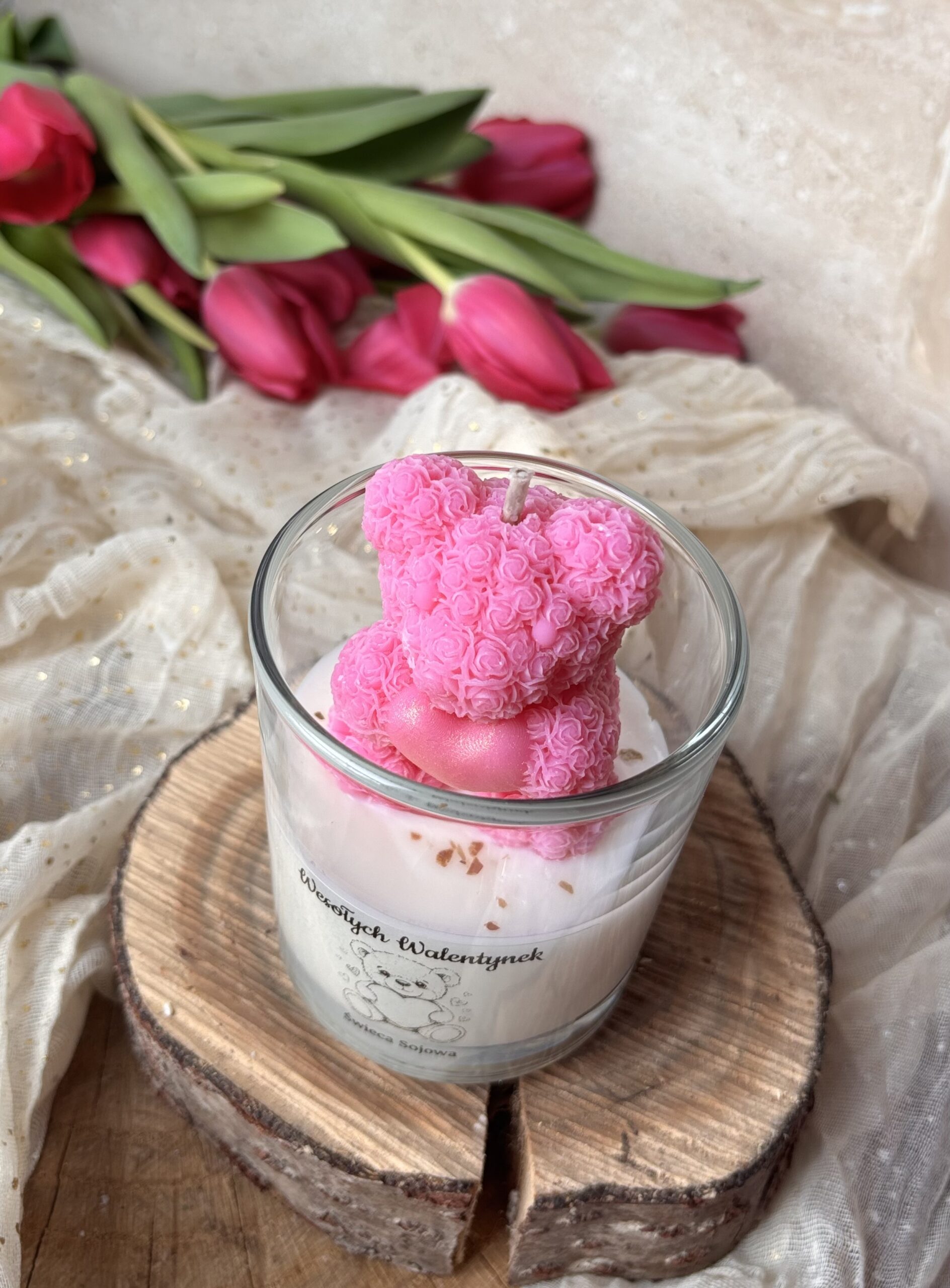 Świeca sojowa Walentynkowy Miś 160 g - obrazek 3