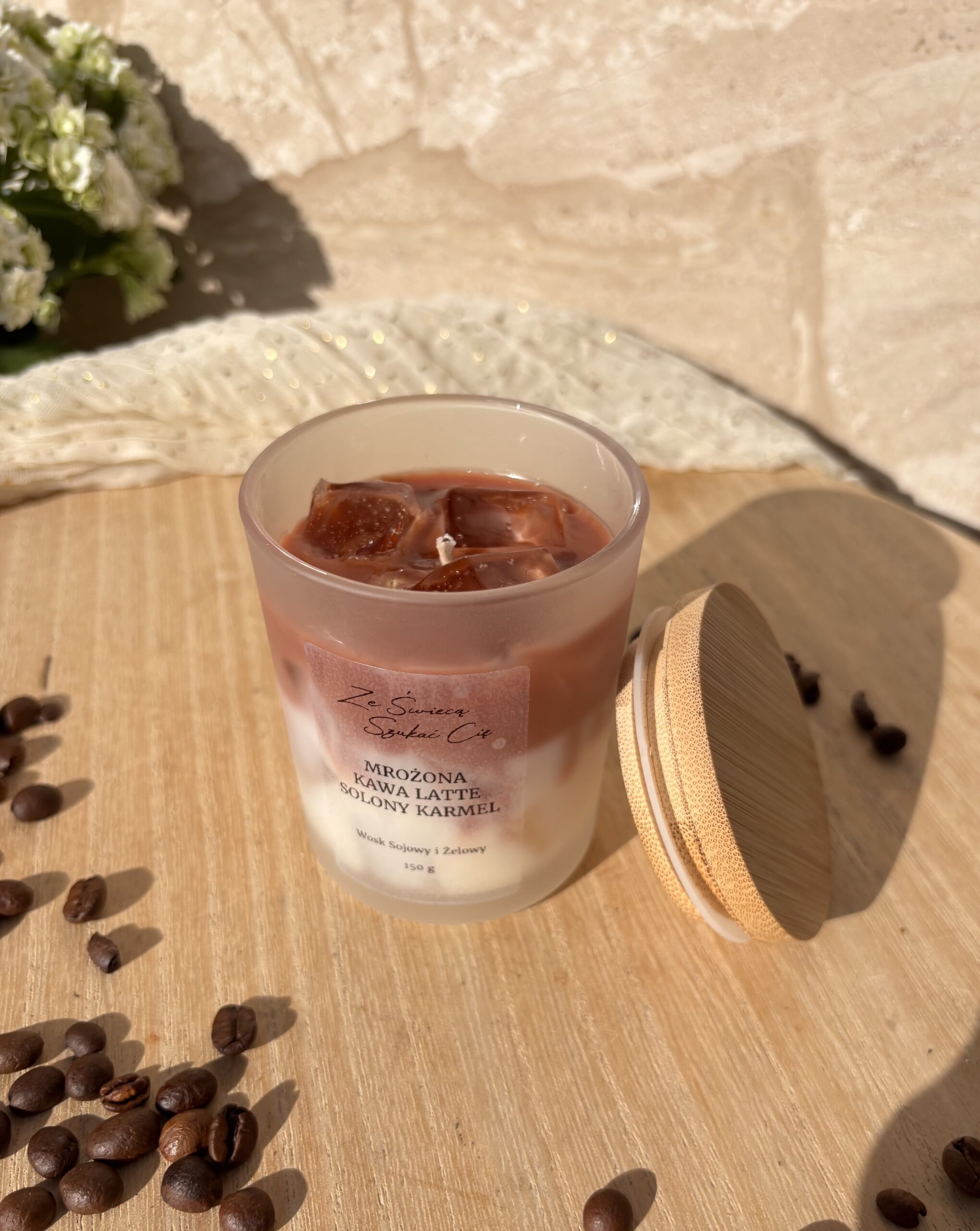Świeca sojowa Mrożona Kawa Latte – Słony Karmel 150 g