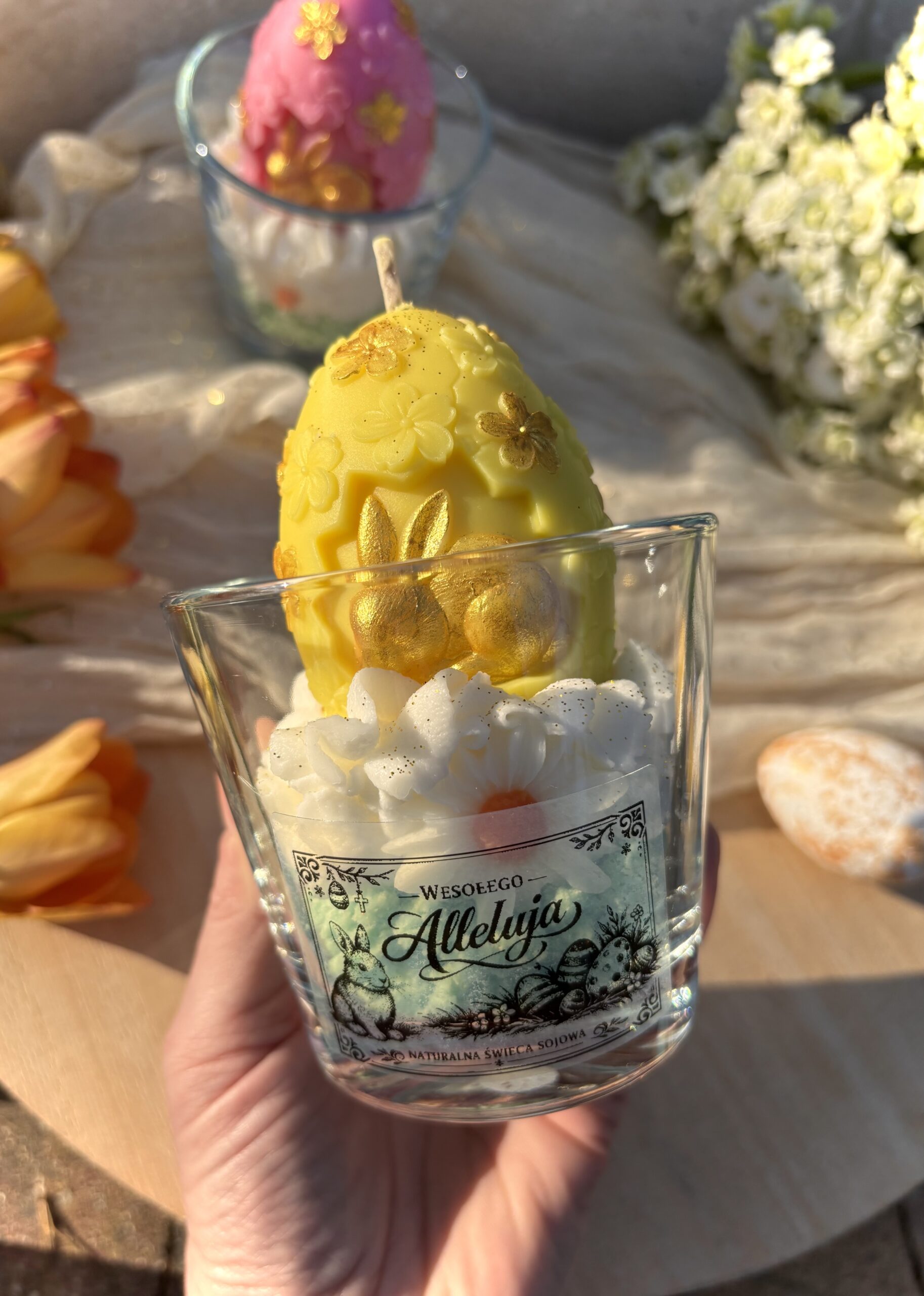 Świeca Sojowa Wielkanocna Żółta Pisanka 260 g - obrazek 4