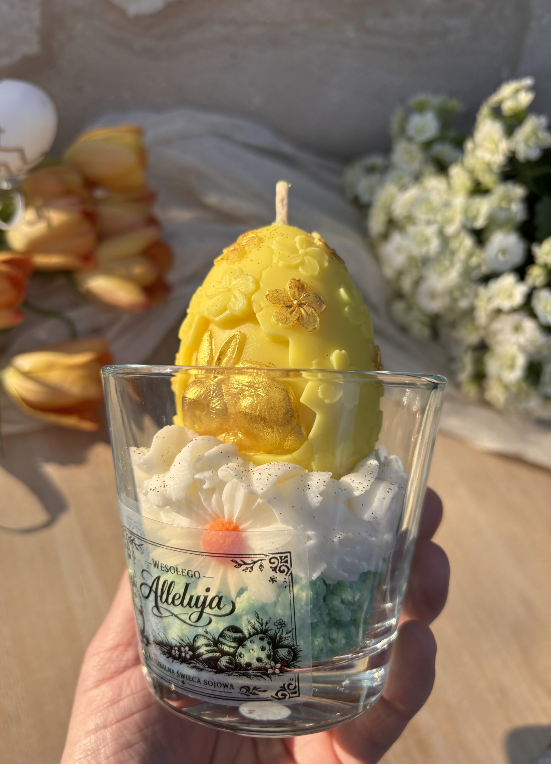 Świeca Sojowa Wielkanocna Żółta Pisanka 260 g - obrazek 2