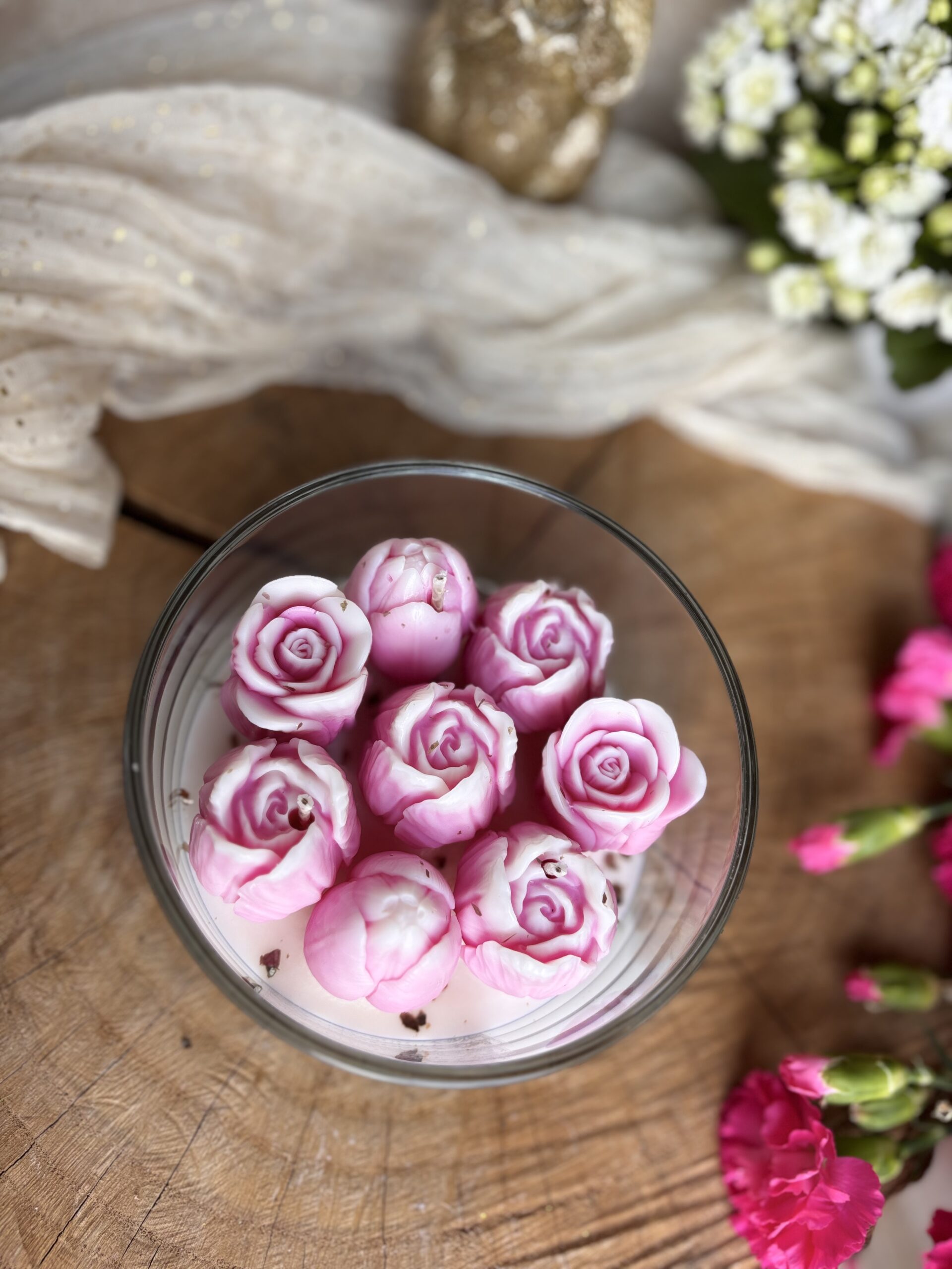Świeca sojowa „Tulipanowy Ogród w różu" 400 g - obrazek 2