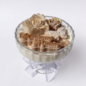 Beżowa Świeca Sojowa "Kochanej Mamie" w pucharku 250 g