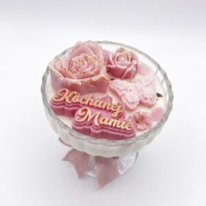 Różowa Świeca Sojowa "Kochanej Mamie" w pucharku 250 g