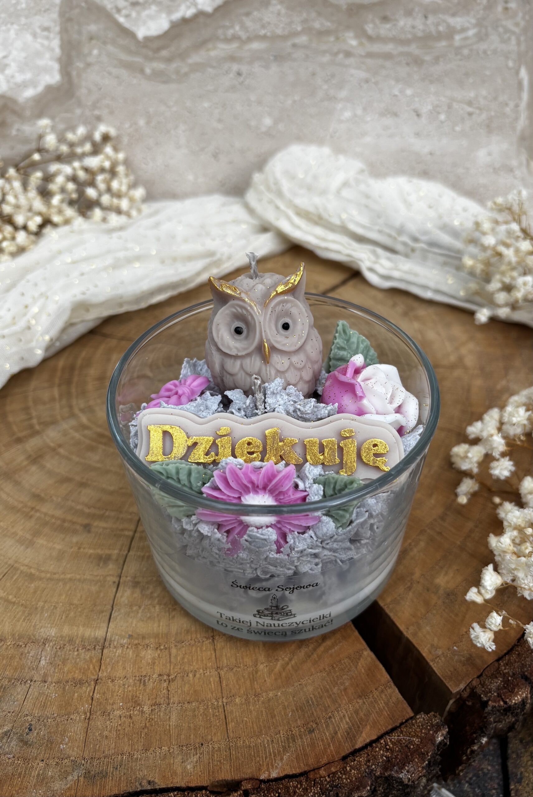 Świeca Sojowa "Dziękuję" dla Nauczyciela 300 g - obrazek 3